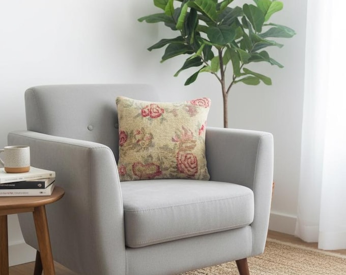 16x16 Turkish Kilim Pillow Cover – Handmade Wool Cushion, Boho Decor