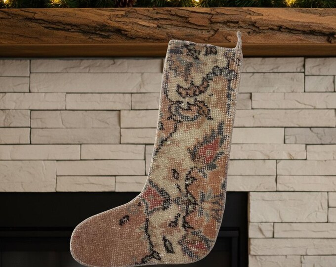 Vintage Rug Christmas Stocking 18" × 12"