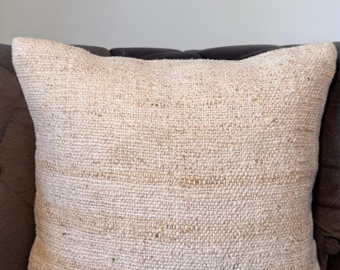 Organic Hemp Pillow Cover: Handmade Boho Throw Pillow Case