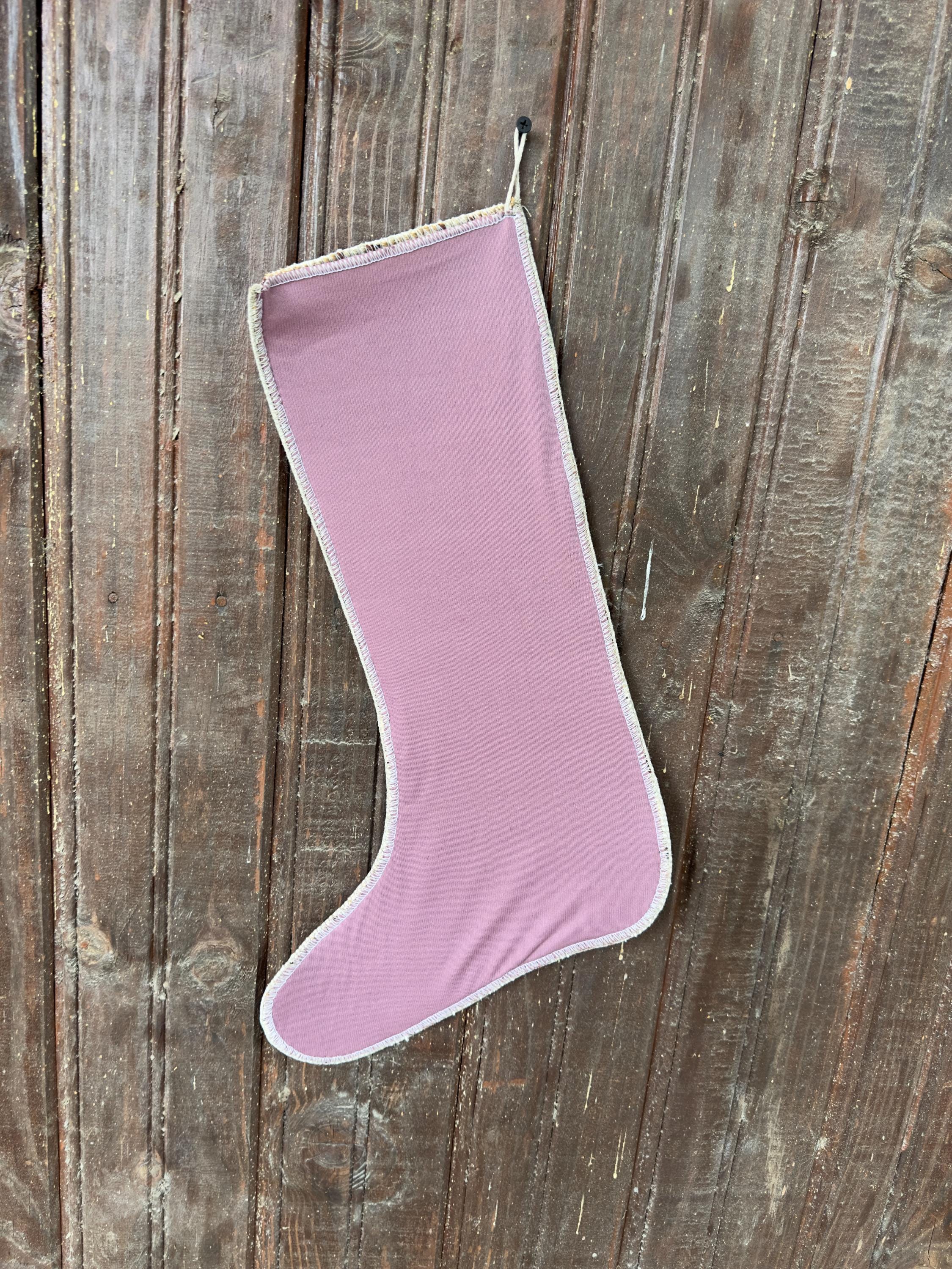Vintage Turkish Rug Christmas Stocking, Farmhouse Floral Medallion, Mustard Pink Sage, 12.2x18.5 in – view 7