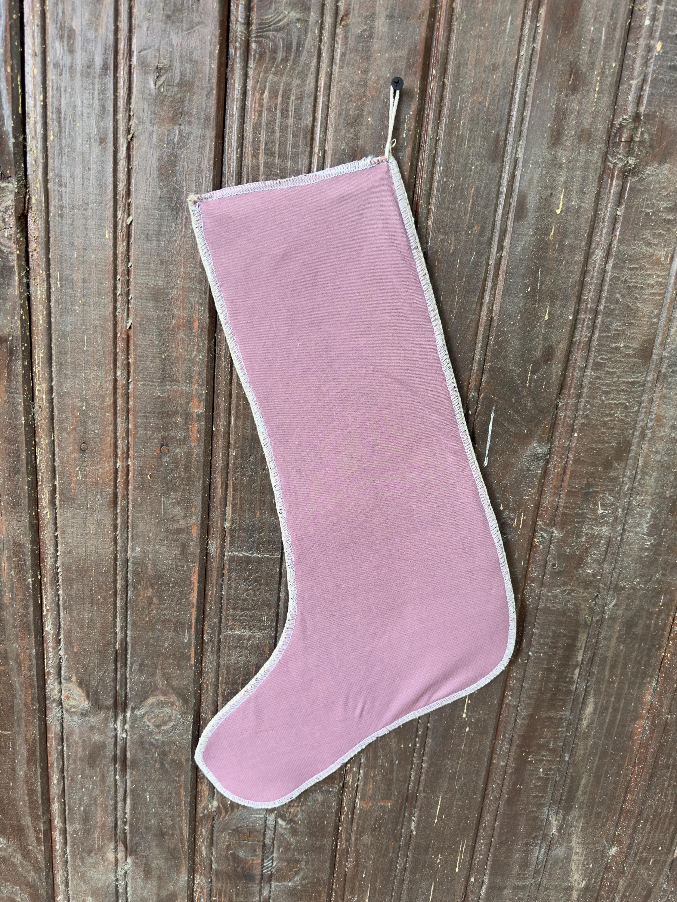 Vintage Turkish Rug Christmas Stocking, Soft Beige Floral Border, Cream Rust Terracotta, 13.4x18.5 in – view 7