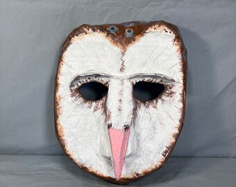 Paper Mache Barn Owl #5 Mask