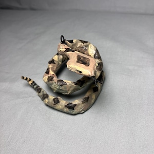 Paper Mache Rattlesnake Diamond Back Snake Ornament