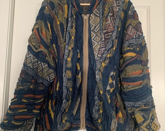 COOGI BLUES 1990s knit bomber zip front M