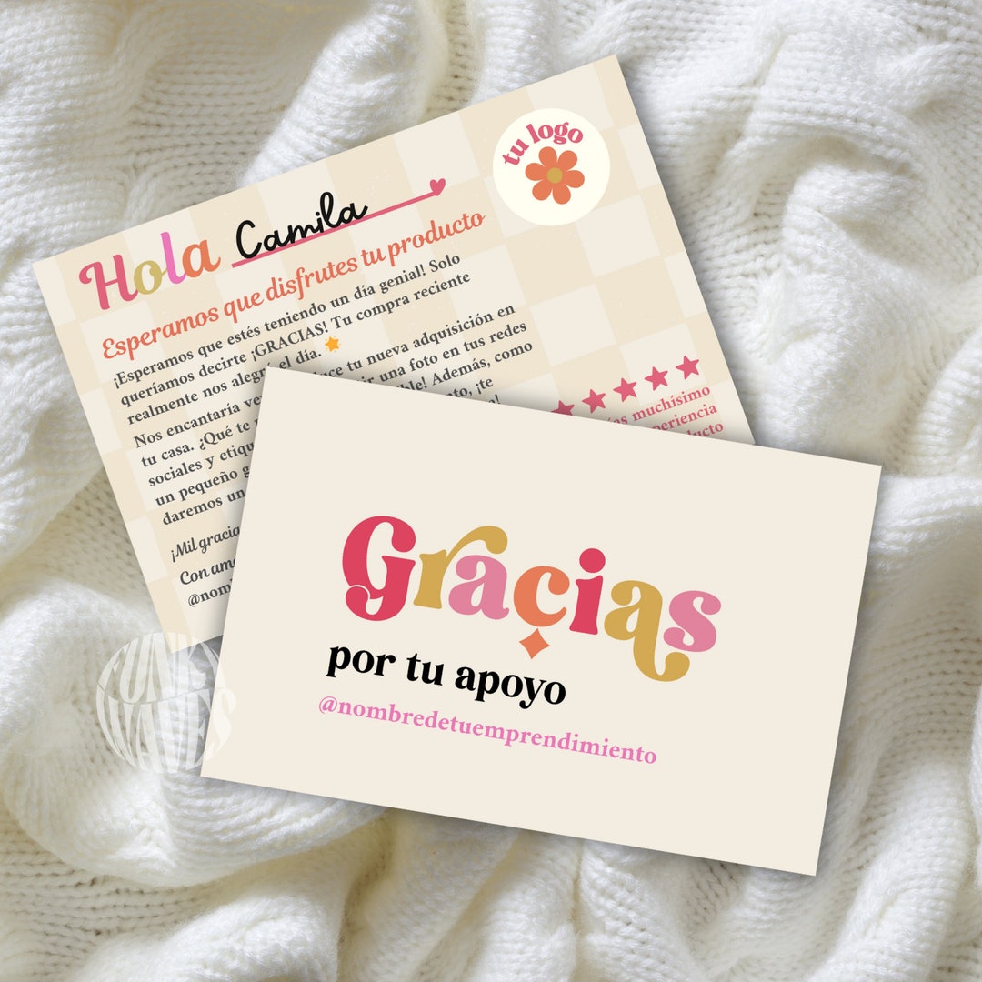 Business Thank You Card Editable, Groovy Printable Purchase Card, Small