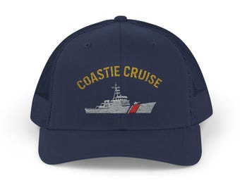 Nautical Snapback Trucker Cap, Coast Guard Hat, Casual Beachwear, Summer Style, Perfect Gift for Sea Lovers