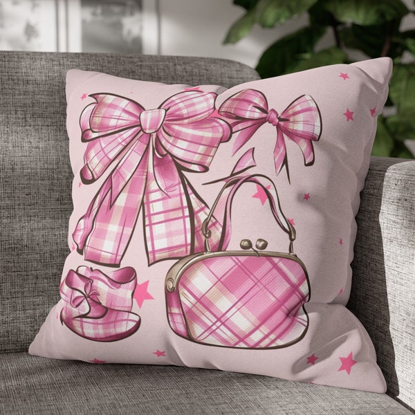 adorable pink Pillowcase | Daughter's Room Decor| Unique Girly Home Decor Gift | Pillowcase Only | Modern Decorative Cushion