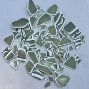 Genuine Tumbled Beach Sea Pottery — Glass for Crafts & Jewelry — Tumbled Ceramic — Sea Glass —Tumbled Glass Pieces —Green Sea Pottery