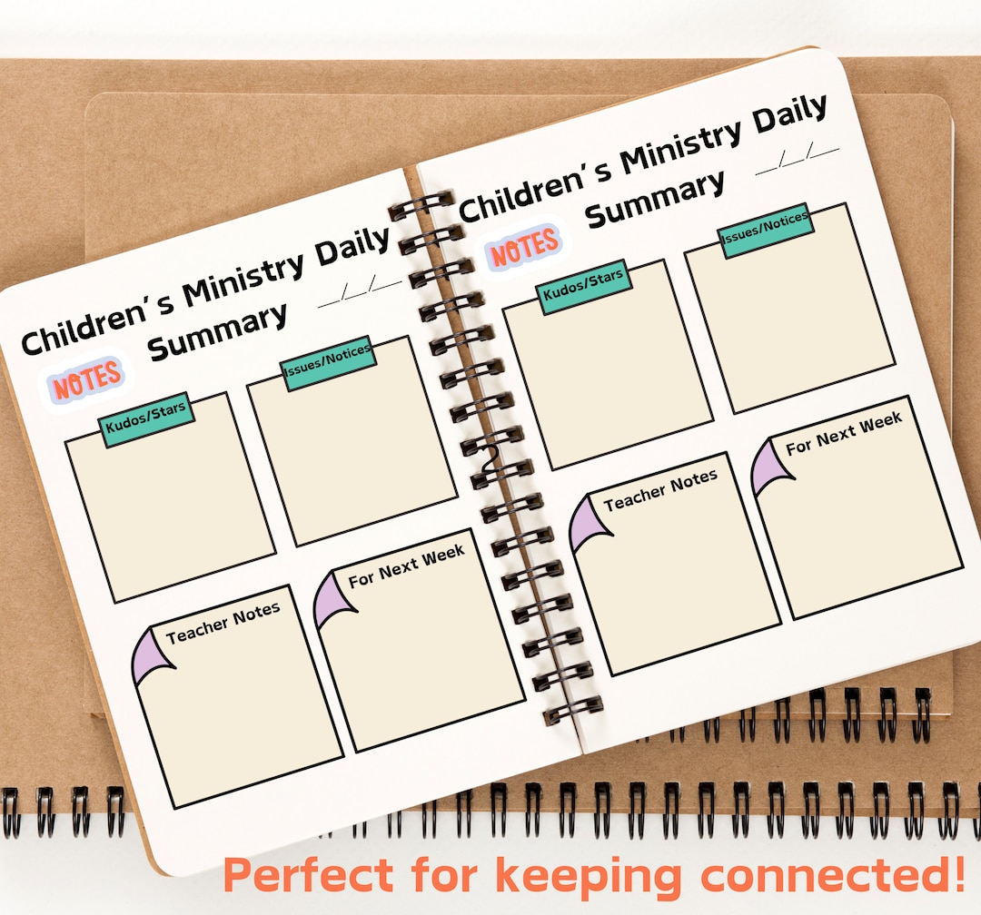Ministry Notes.pdf Children's Ministry Daily Summary Notes for Connected Teams - Etsy