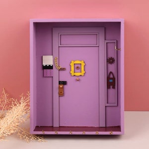 Friends Monica Rachel Apt Door Purple Keychain Holder Wall Decor Lightweight Wall Mounted Purple