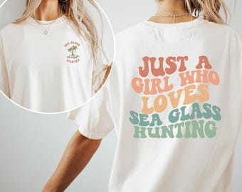 Sea Glass Shirt, Beach Lover Gift, Retro Style Sea Glass Hoodie, Sea Glass Art, Sea Glass Hunter Gift, Beachcombing Tee, Women Sweatshirt