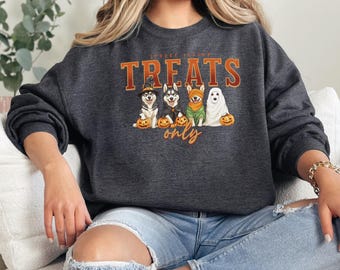Husky Dogs Halloween Sweatshirt, Trick or Treat, Spooky Season