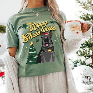 Christmas German Shepherd Shirt: Holiday Dog Lover Gift, Comfort Colors Tee