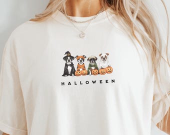 Boxer Dogs Halloween Ghost Comfort Colors T-Shirt
