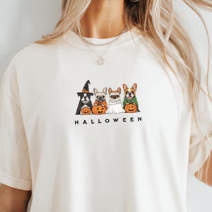 French Bulldog Halloween Tshirt, Cute Frenchie Dogs Shirt, Dog Owner Gift, Funny French Bulldog Tee, Comfort Colors® T-Shirt
