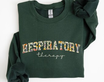 Respiratory Therapy Sweatshirt Gildan 18000 – Floral RT Crewneck, Respiratory Therapist Gift, Unisex Pullover