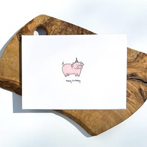Tarjeta de felicitación de cerdo / Feliz cumpleaños
