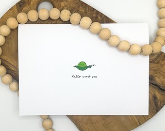 Nyfödd "Sötärta" gratulationskort - Minimalistiskt handritat kort