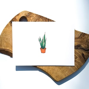 Snake Plant Greeting Card | Mother-In-Law's Tongue | Thinking of You | Sending Love | Minimalist Floral