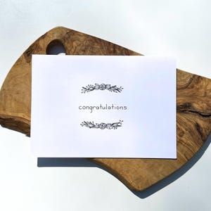 Carte de voeux de félicitations | Mariage | Douche | Floral minimaliste