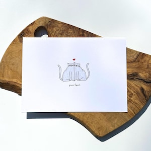 Cats Greeting Card | Happy Anniversary | I Love You | Purrfect