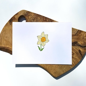 Daffodil Greeting Card | Thinking of You | Sending Love | Minimalist Floral