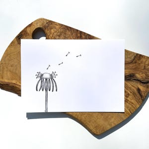 Dandelion Greeting Card | Thinking of You | Sending Love | Minimalist Floral