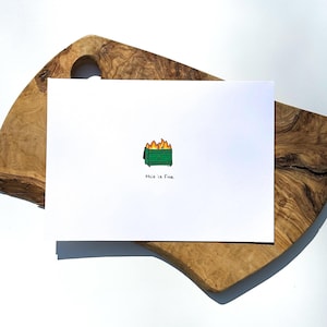 feu de benne à ordures carte de vœux | C'est bon | Je pense à vous | Envoyer de l'amour