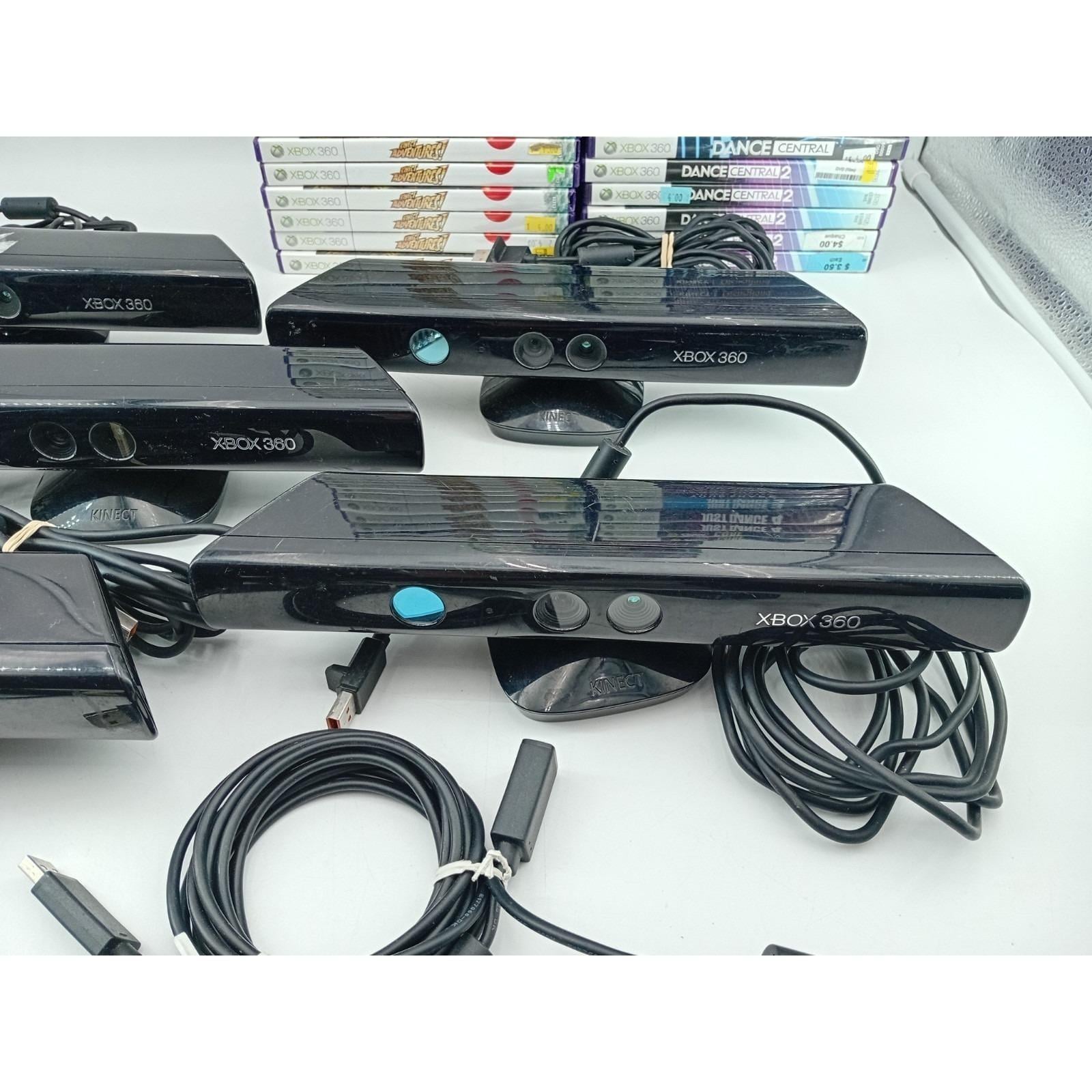 Lot of 5 Xbox 360 Kinect Sensor Bars + Power Supply 54 Games