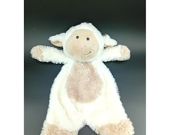 Baby Ganz 16" Flat-a-Pat Lamb Lovey Blanket – Cream Tan Plush Stuffed Animal