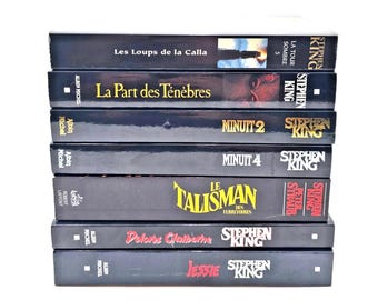 7 Stephen King Bücher (französische Taschenbuchausgabe, Großformat, Horror-Thriller)