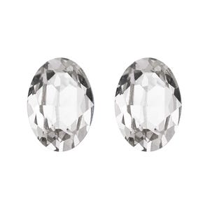 Swarovski© Crystal CLEAR x 2 Oval 4120 14 x 10mm Fancy Stone Loose Foil Backed Grey