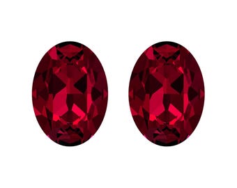 Swarovski Siam Crystal: 14x10mm Oval Red Stone (2 Pcs)
