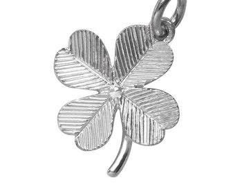 Sterling Silver Charm Four Leaf Clover .925 Lucky Pendant