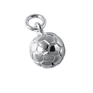 Sterling Silver Soccer Ball Charm: 3D Sport Pendant