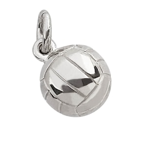 Sterling Silver Netball Charm, .925 Volleyball Sport Pendant