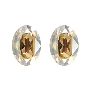 Swarovski© Crystal GOLDEN SHADOW x 2 Oval 4120 14 x 10mm Fancy Stone Loose Foil Backed Brown Beige