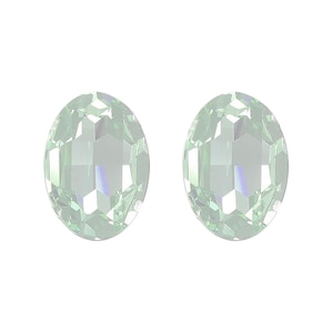 Swarovski© Crystal PACIFIC OPAL x 2 Oval 4120 14 x 10mm Fancy Stone Loose Foil Backed Light Green