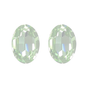 Swarovski© Crystal CHRYSOLITE OPAL x 2 Oval 4120 14 x 10mm Fancy Stone Loose Foil Backed Light Green