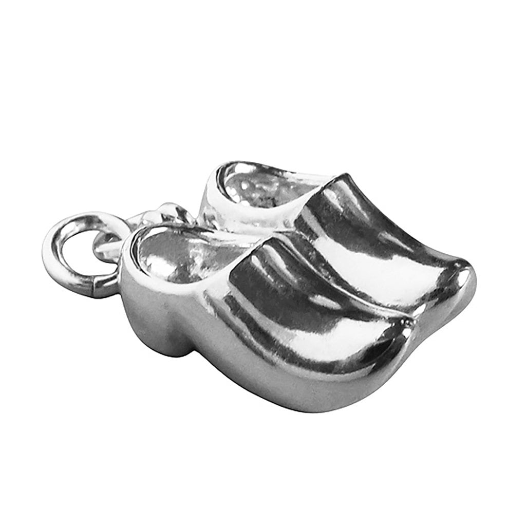Ciondolo in argento sterling con zoccoli olandesi. Ciondolo per scarpe 925. Regalo souvenir di viaggio olandese. Memento olandese
