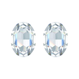 Swarovski© Crystal MOONLIGHT x 2 Oval 4120 14 x 10mm Fancy Stone Loose Foil Backed Iridescent Opalescent