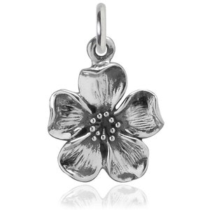 スターリングシルバーチャームブロッサム.925フラワーペンダントアップルチェリースプリングブルーム5枚の花びら花屋へのプレゼント