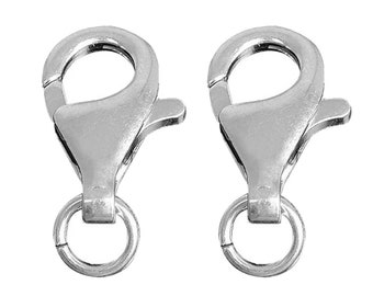 Two Sterling Silver Lobster Clasps Trigger .925 Charm Attachment Pair of Clips to attach to a charm bracelet