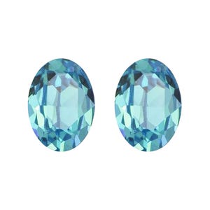 Swarovski© Crystal LIGHT TURQUOISE x 2 Oval 4120 14 x 10mm Fancy Stone Loose Foil Backed Light Aqua Blue