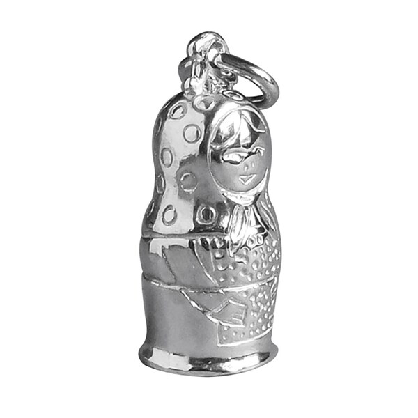 Sterling Silber Matroschka Puppe Charme .925 Anhänger Russische Nesting Doll