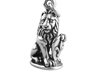 Sterling Silver Charm Marzocco Lion .925 Statue Pendant Florence Italy Souvenir Gift Florentine Sculpture