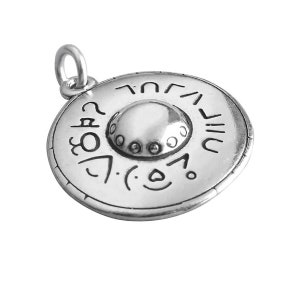 Sterling Silver UFO Charm, Flying Saucer Pendant