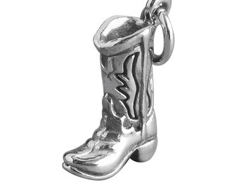 Pendentif de botte de cowboy en argent sterling .925 Pendentif mode occidental