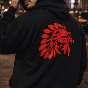 One7six レッド ユニセックス オーバーサイズ フーディー、暖かく快適