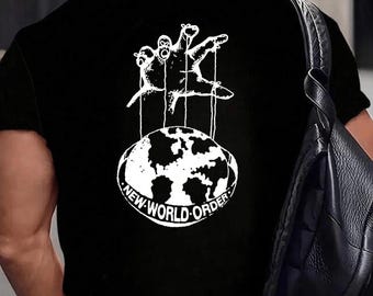 Maglietta grafica New World Order, maglietta unisex in jersey di cotone